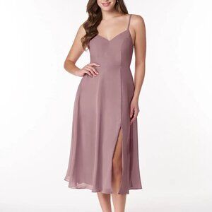 Azazie Clarissa Midi Dress - Dusty Rose